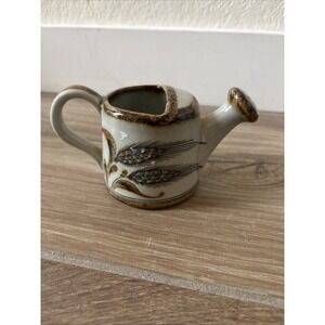 Ken Edwards Pottery El Palomar Blue Collection Watering Can Floral Brown